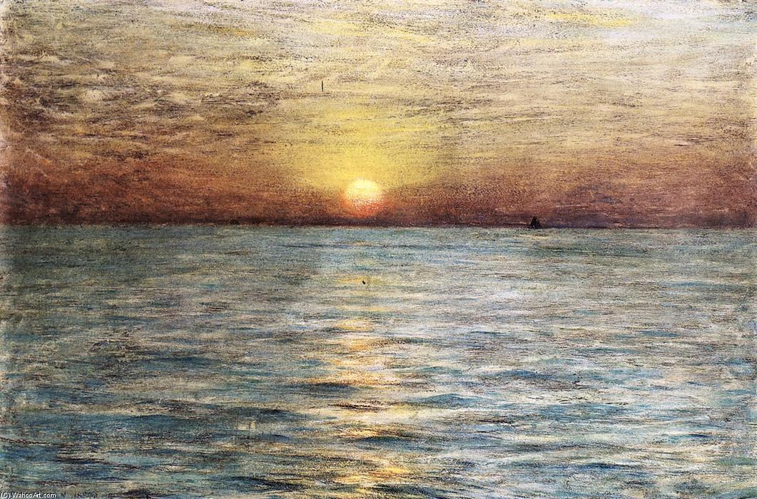 WikiOO.org - Εγκυκλοπαίδεια Καλών Τεχνών - Ζωγραφική, έργα τέχνης Dwight William Tryon - The Sea: Sunset