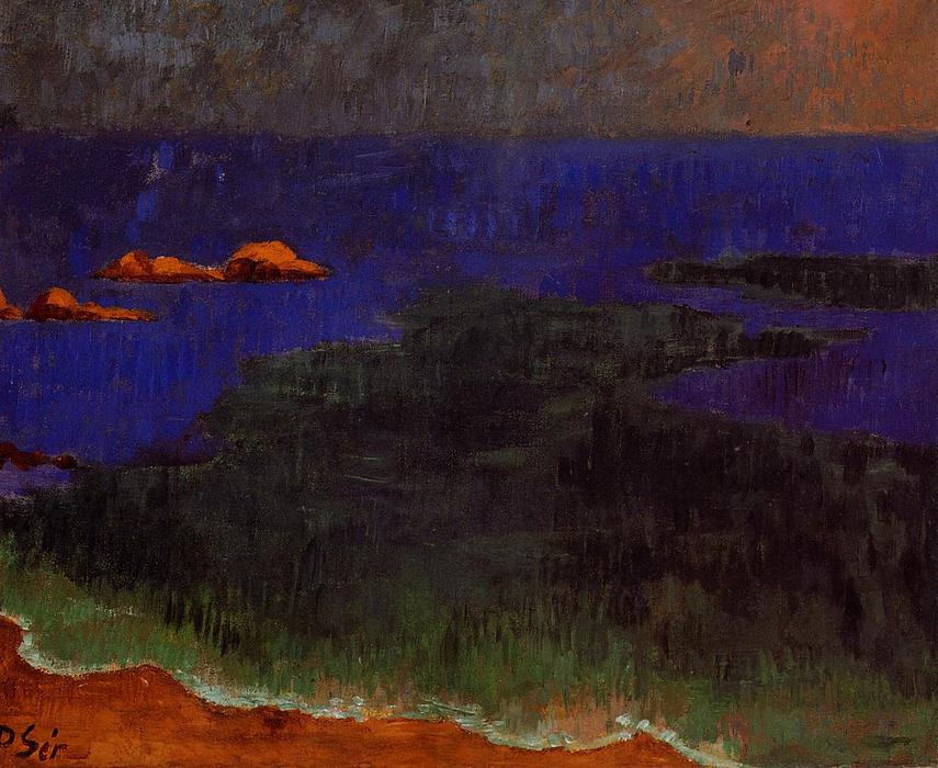 Wikioo.org - The Encyclopedia of Fine Arts - Painting, Artwork by Paul Serusier - The Seat at Poldu: Sunset