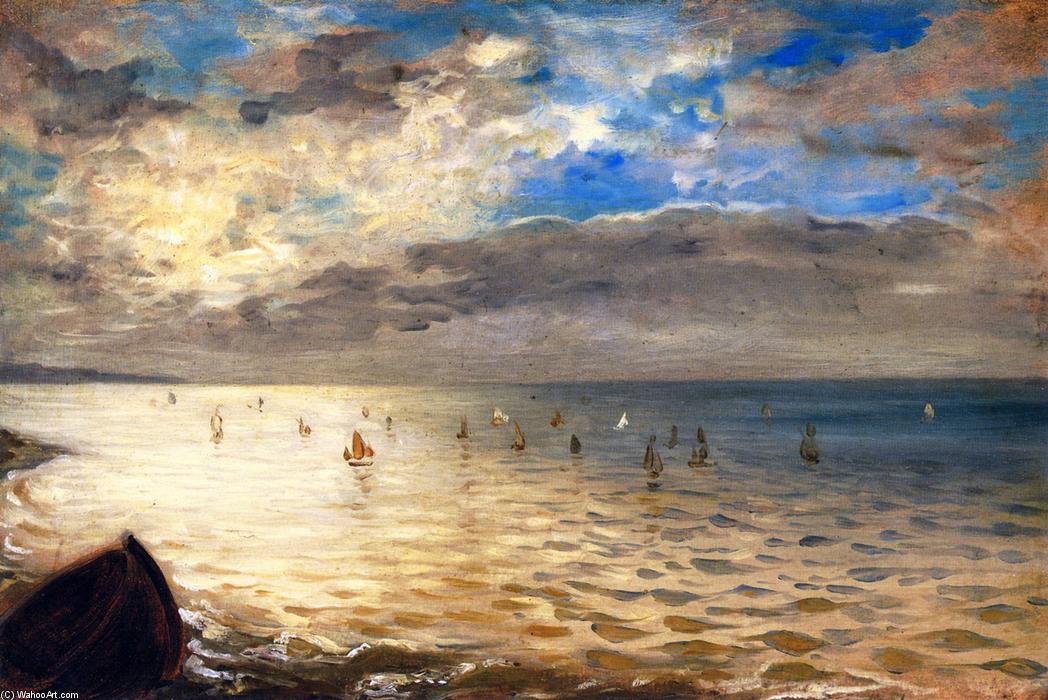 Wikioo.org – L'Enciclopedia delle Belle Arti - Pittura, Opere di Eugène Delacroix - il mare a dieppe