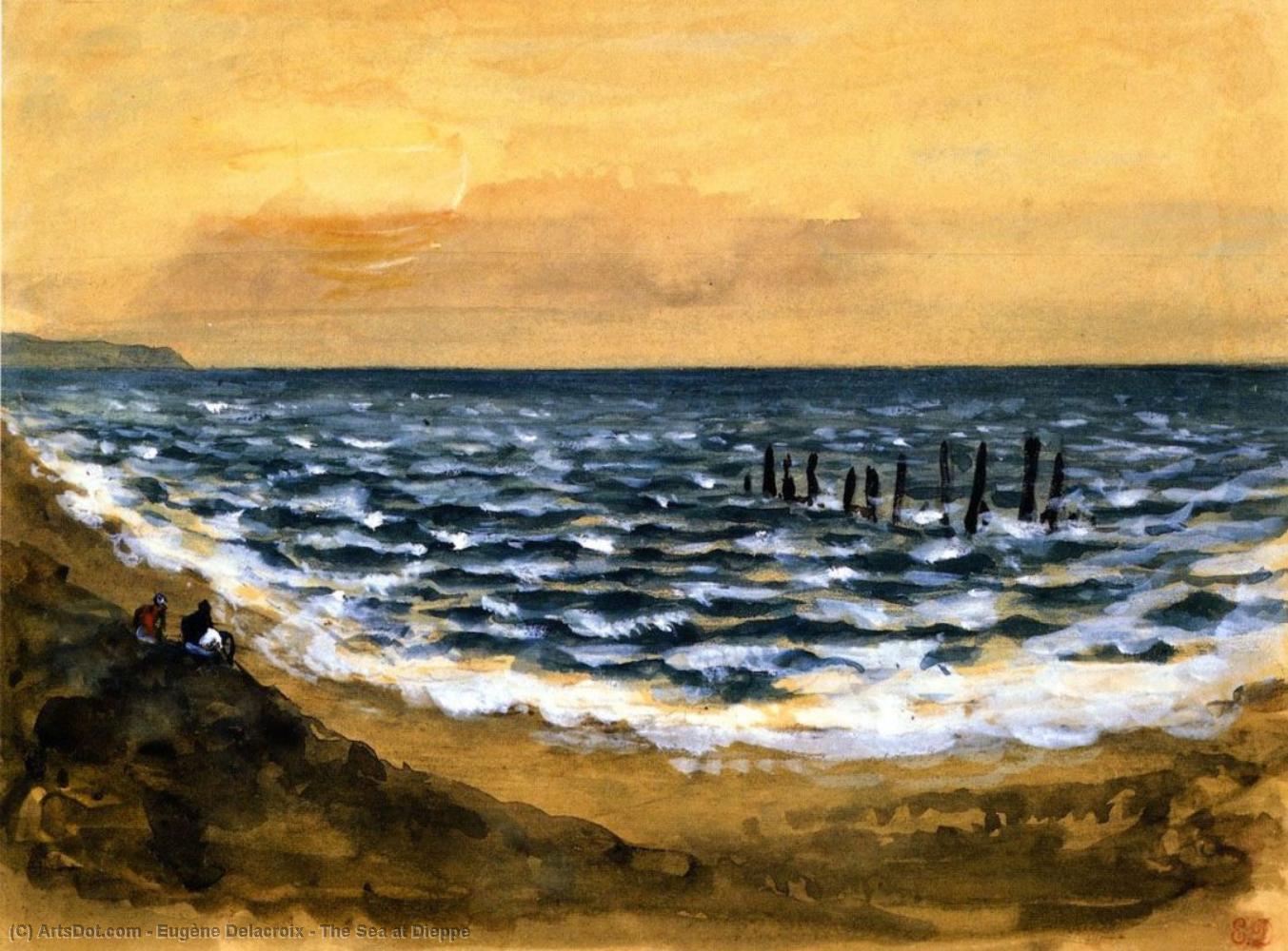 WikiOO.org - Энциклопедия изобразительного искусства - Живопись, Картины  Eugène Delacroix - Море года в  Дьепп