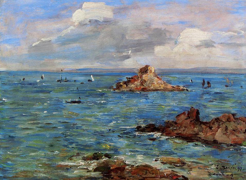Wikioo.org - สารานุกรมวิจิตรศิลป์ - จิตรกรรม Eugène Louis Boudin - The Sea at Douarnenez