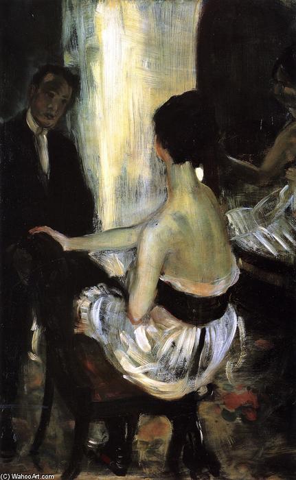 Wikioo.org - The Encyclopedia of Fine Arts - Painting, Artwork by William James Glackens - Seated Actress with Mirror