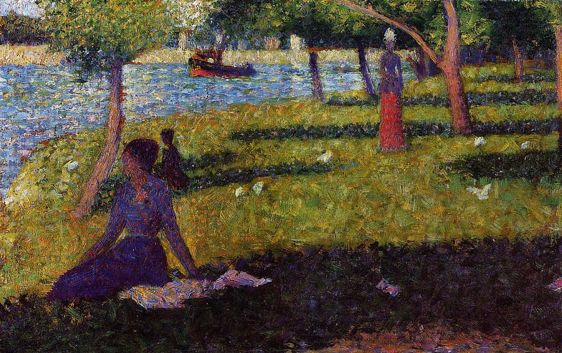 Wikioo.org - The Encyclopedia of Fine Arts - Painting, Artwork by Georges Pierre Seurat - Seated and Standing Woman