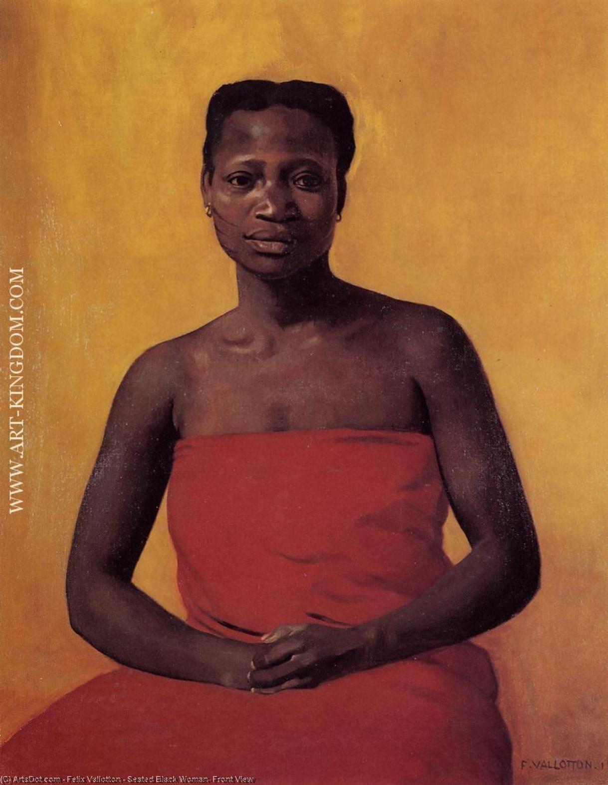 Wikioo.org - The Encyclopedia of Fine Arts - Painting, Artwork by Felix Vallotton - Seated Black Woman, Front View