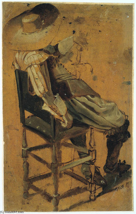 WikiOO.org - Enciklopedija dailės - Tapyba, meno kuriniai Dirck Hals - Seated Man with Sword