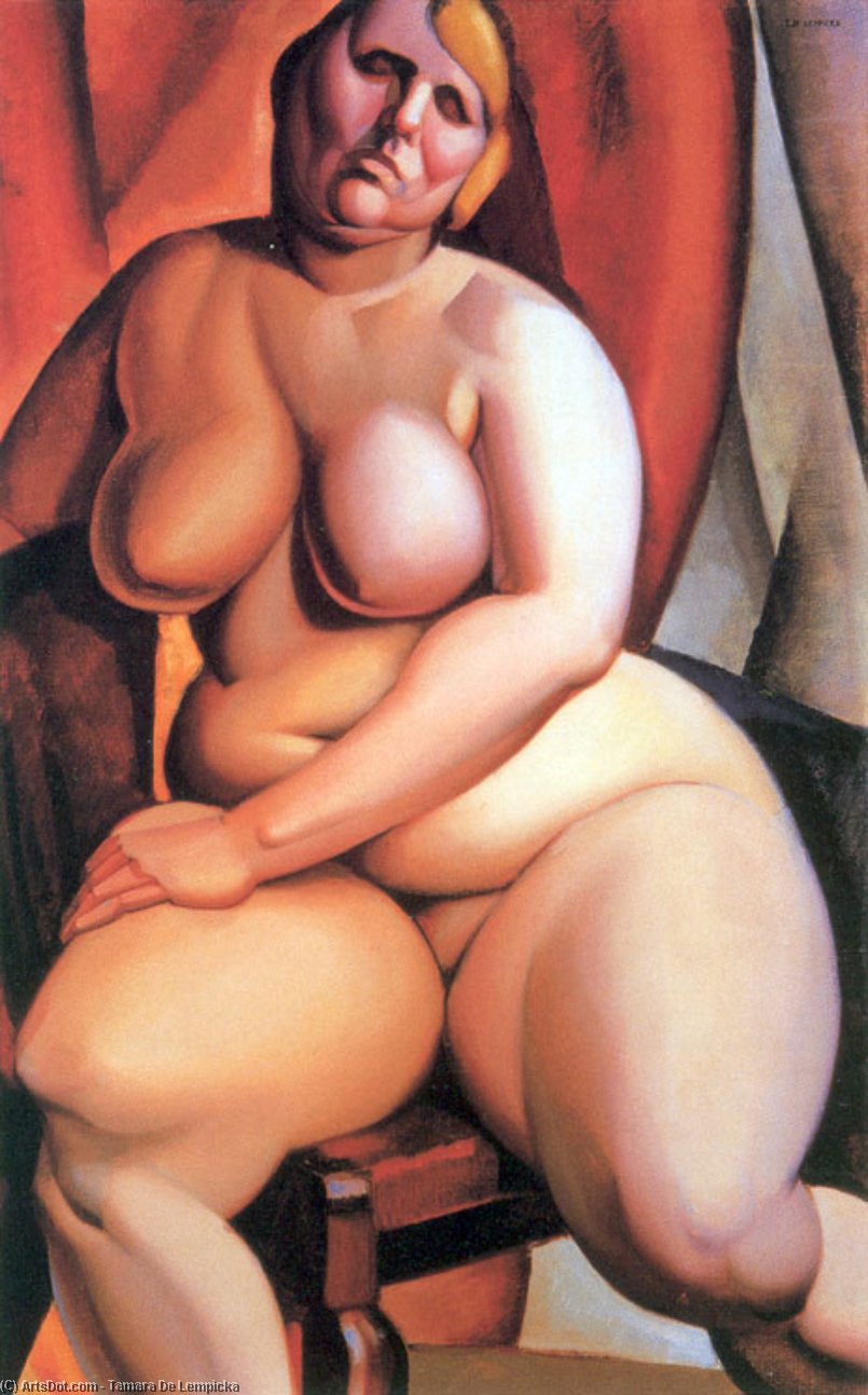 Wikioo.org - สารานุกรมวิจิตรศิลป์ - จิตรกรรม Tamara De Lempicka - Seated Nude