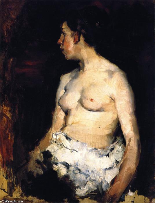 WikiOO.org - Encyclopedia of Fine Arts - Målning, konstverk Frank Duveneck - Seated Nude