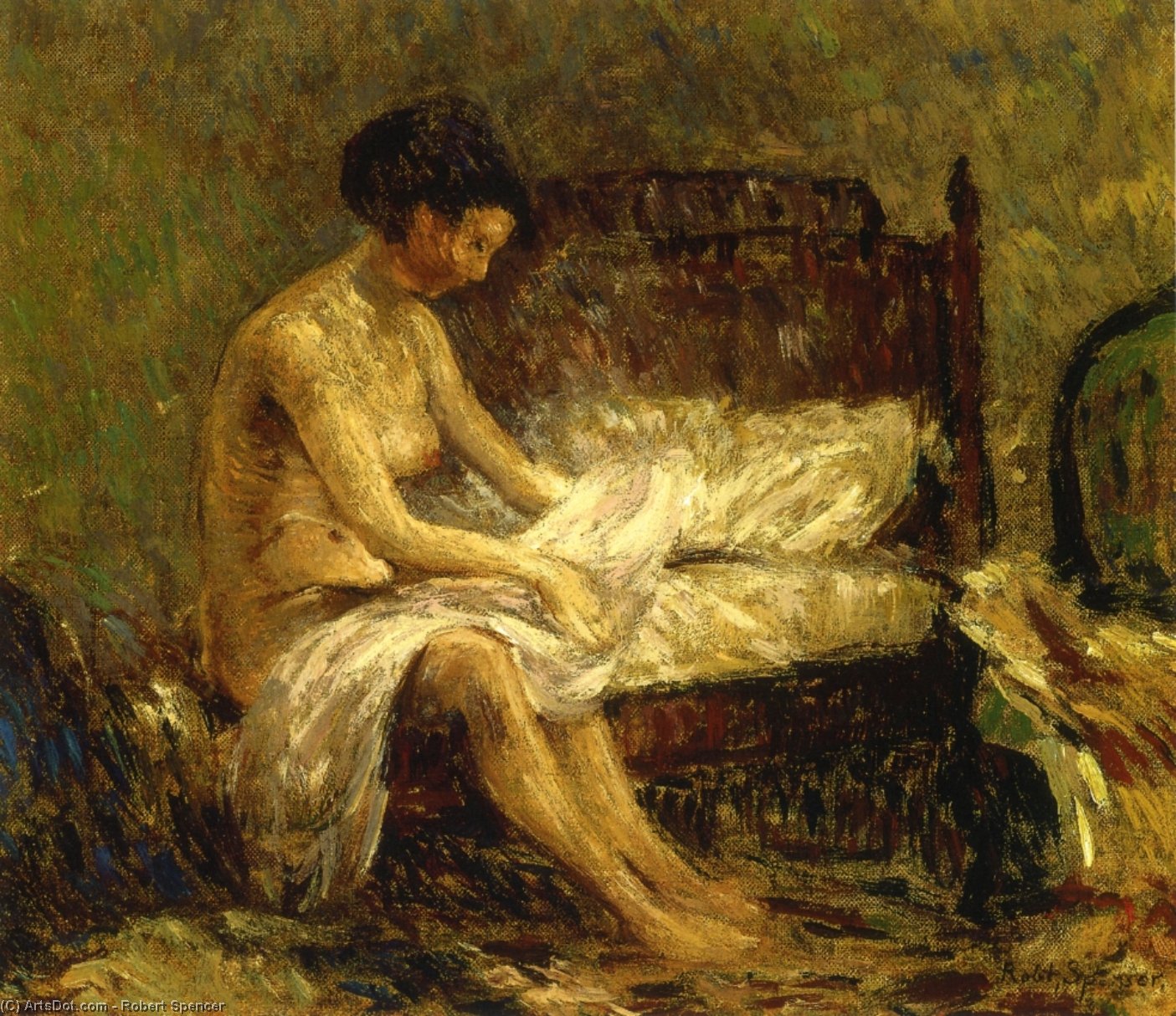 Wikioo.org - The Encyclopedia of Fine Arts - Painting, Artwork by Robert Spencer - Seated Nude