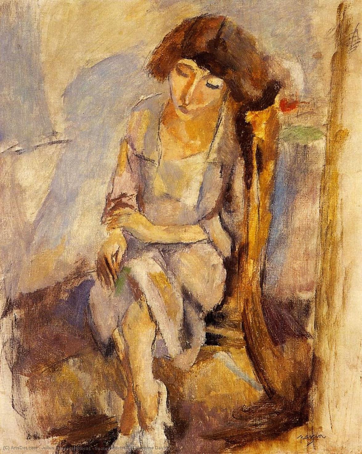 Wikioo.org - The Encyclopedia of Fine Arts - Painting, Artwork by Julius Mordecai Pincas - Seated Portrait of Hermine David