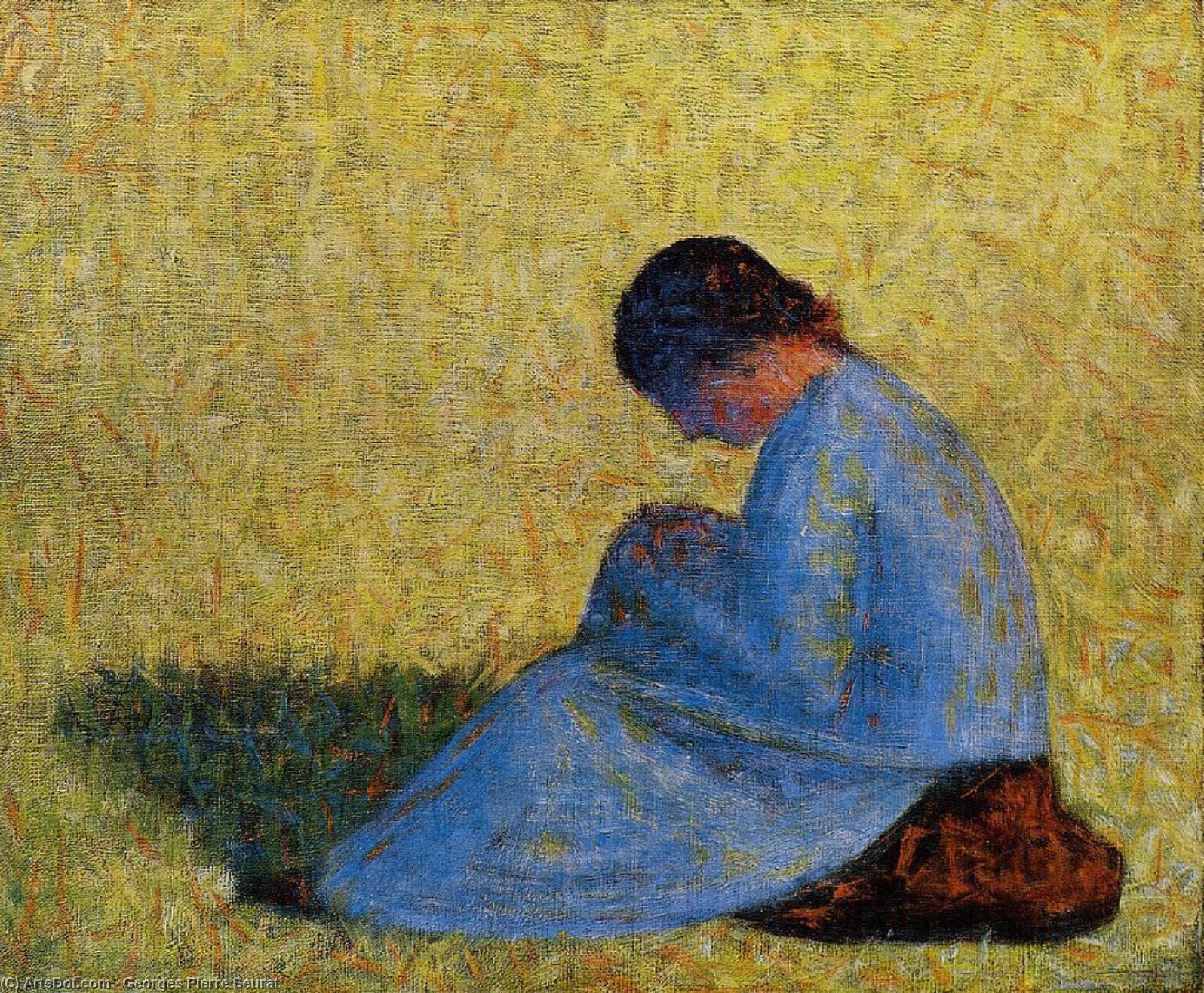 WikiOO.org - Encyclopedia of Fine Arts - Maleri, Artwork Georges Pierre Seurat - Seated Woman