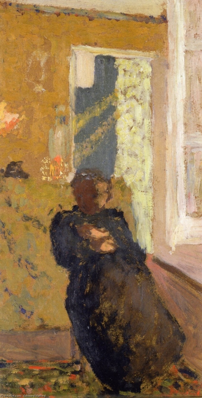 Wikioo.org - The Encyclopedia of Fine Arts - Painting, Artwork by Jean Edouard Vuillard - Seated Woman Dressed in Black