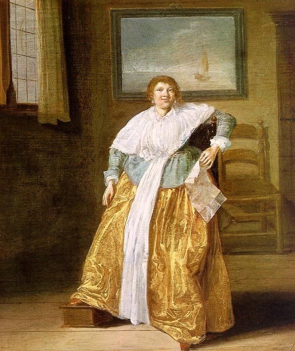 WikiOO.org - دایره المعارف هنرهای زیبا - نقاشی، آثار هنری Dirck Hals - Seated Woman with a Letter