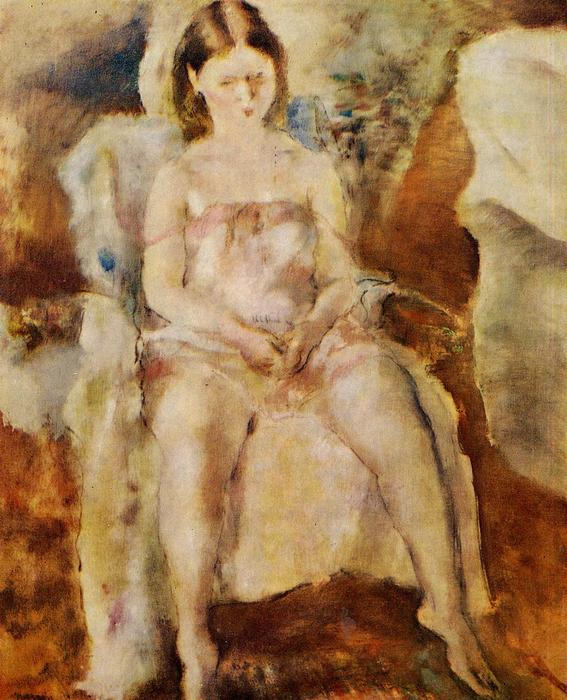 WikiOO.org - Encyclopedia of Fine Arts - Schilderen, Artwork Julius Mordecai Pincas - Seated Young Girl