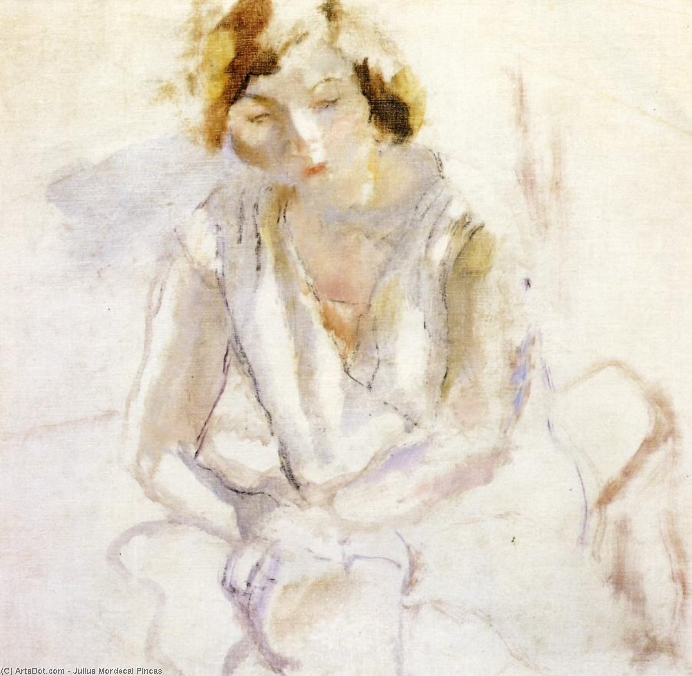 WikiOO.org - Enciklopedija dailės - Tapyba, meno kuriniai Julius Mordecai Pincas - Seated Young Woman