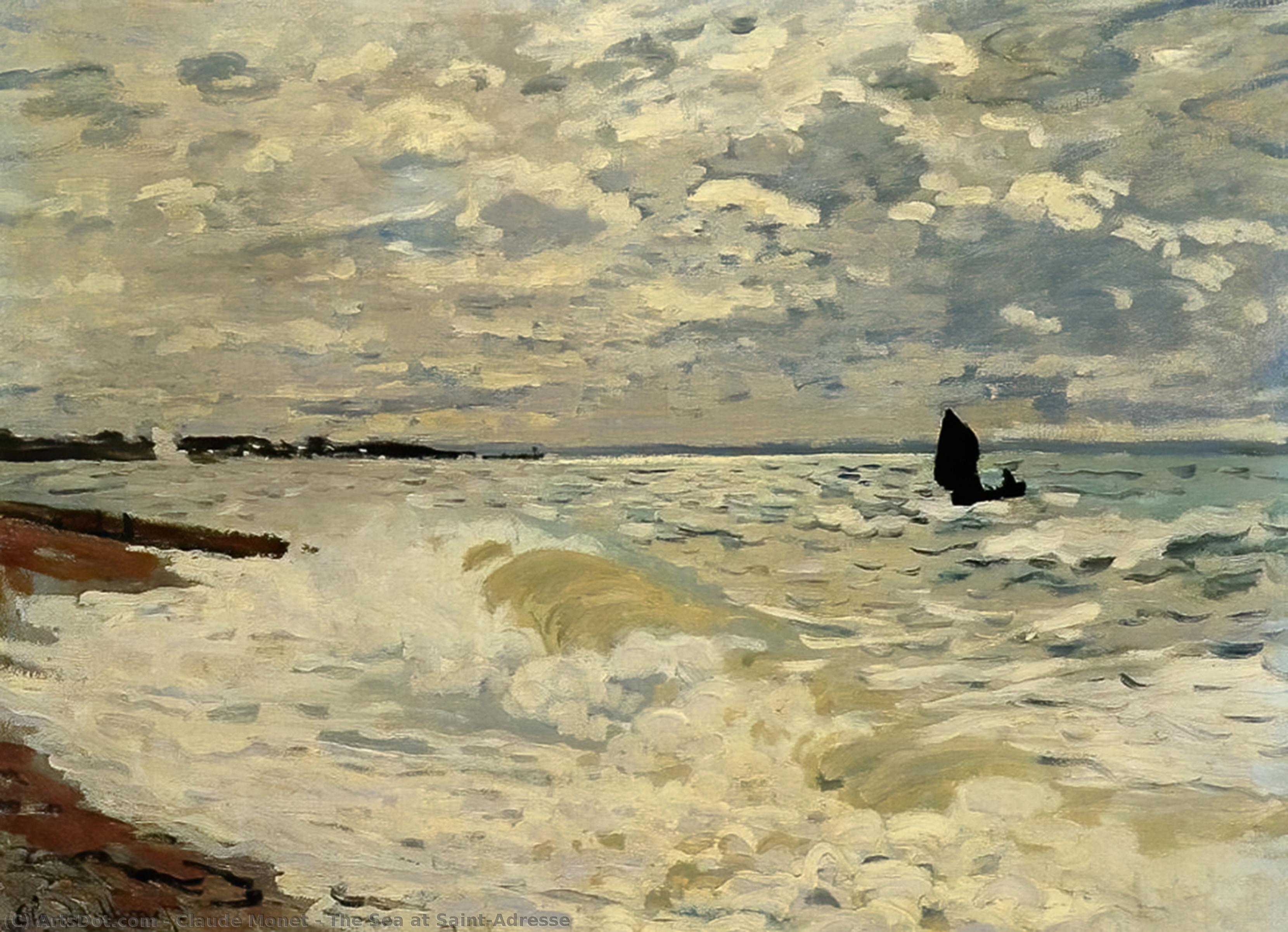 WikiOO.org - Enciclopedia of Fine Arts - Pictura, lucrări de artă Claude Monet - The Sea at Saint-Adresse
