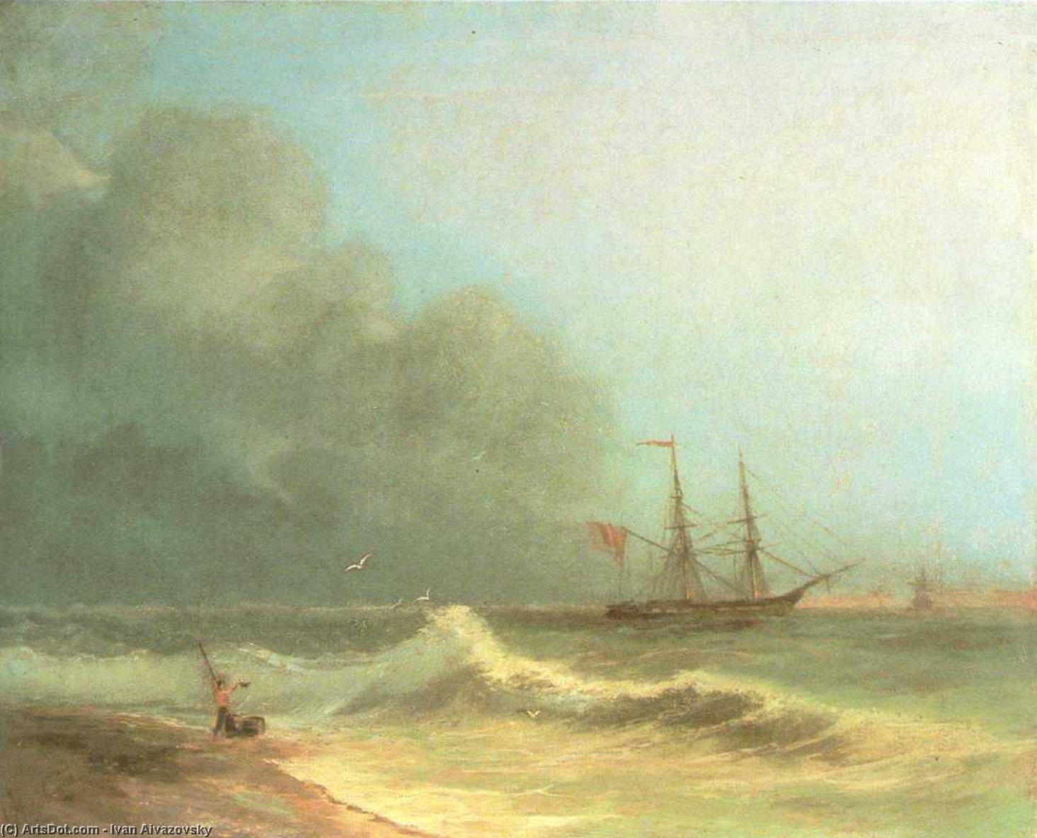 Wikioo.org - สารานุกรมวิจิตรศิลป์ - จิตรกรรม Ivan Aivazovsky - Sea before storm