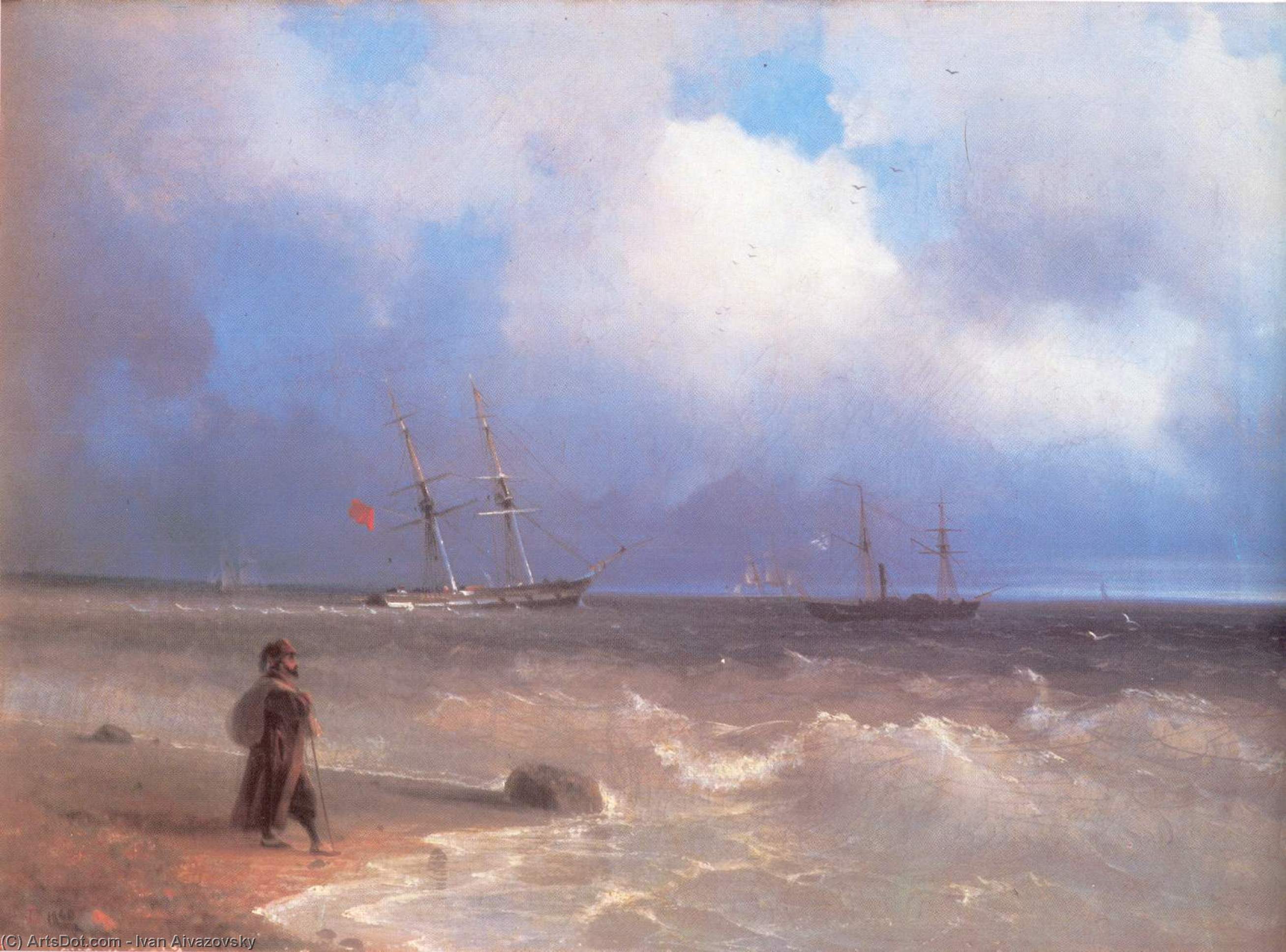 Wikioo.org - The Encyclopedia of Fine Arts - Painting, Artwork by Ivan Aivazovsky - Sea coast