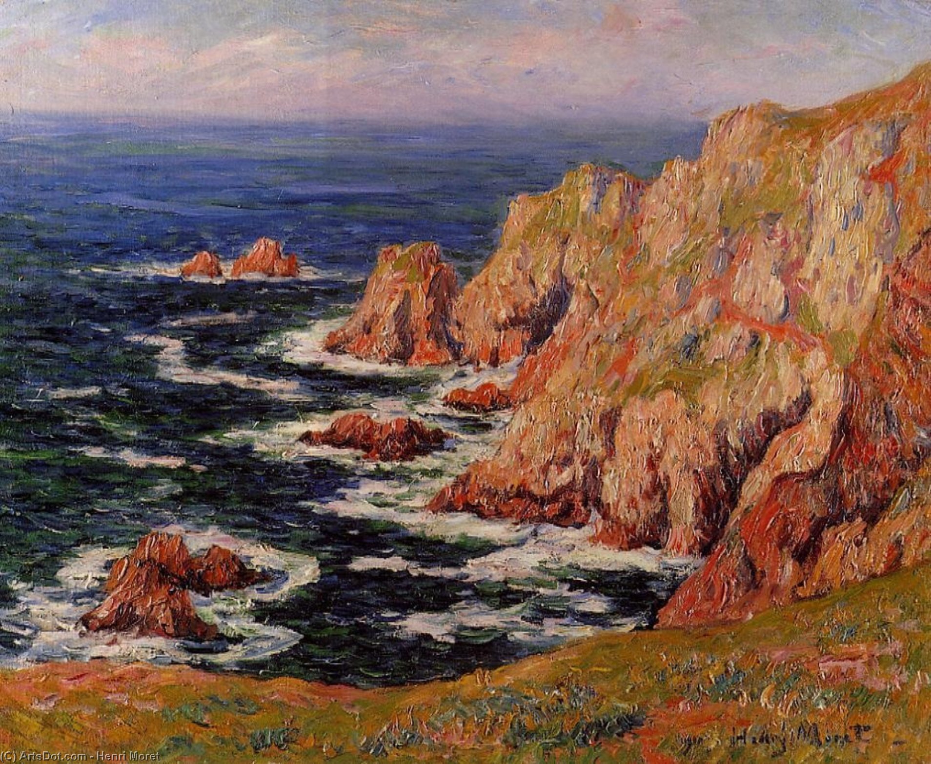 Wikioo.org - The Encyclopedia of Fine Arts - Painting, Artwork by Henri Moret - Sea Coast