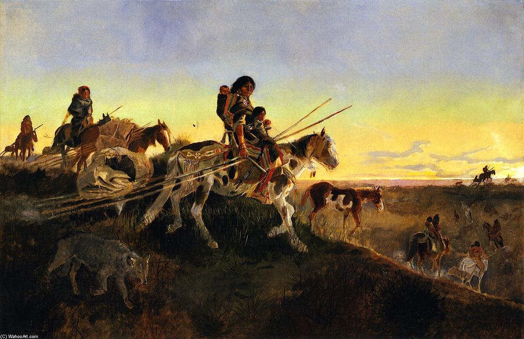 WikiOO.org – 美術百科全書 - 繪畫，作品 Charles Marion Russell - 求  新 打猎  地面