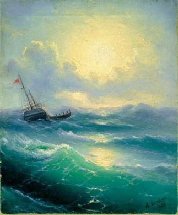WikiOO.org - Encyclopedia of Fine Arts - Maľba, Artwork Ivan Aivazovsky - Sea (etude)