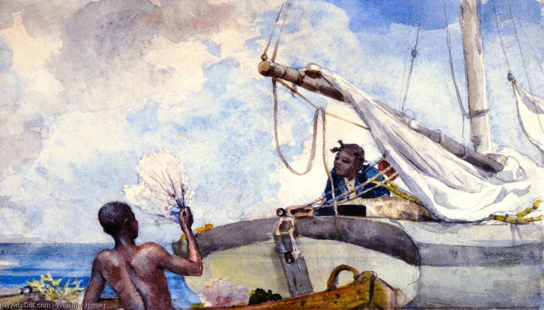 Wikioo.org - The Encyclopedia of Fine Arts - Painting, Artwork by Winslow Homer - Sea Garden, Bahamas