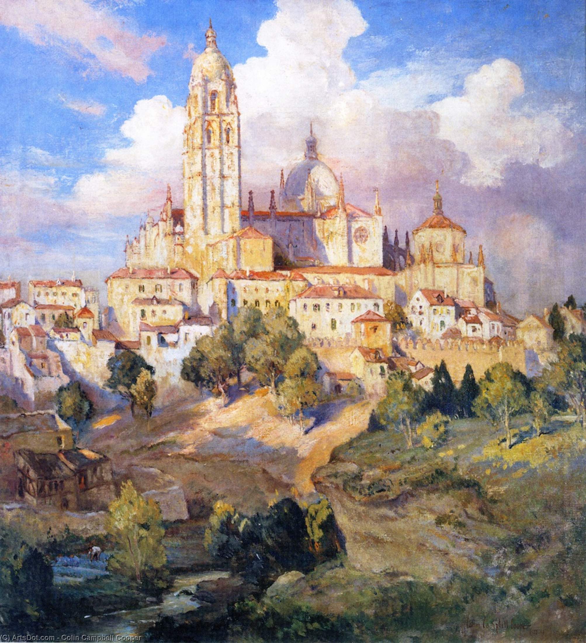 WikiOO.org - Encyclopedia of Fine Arts - Lukisan, Artwork Colin Campbell Cooper - Segovia, Spain