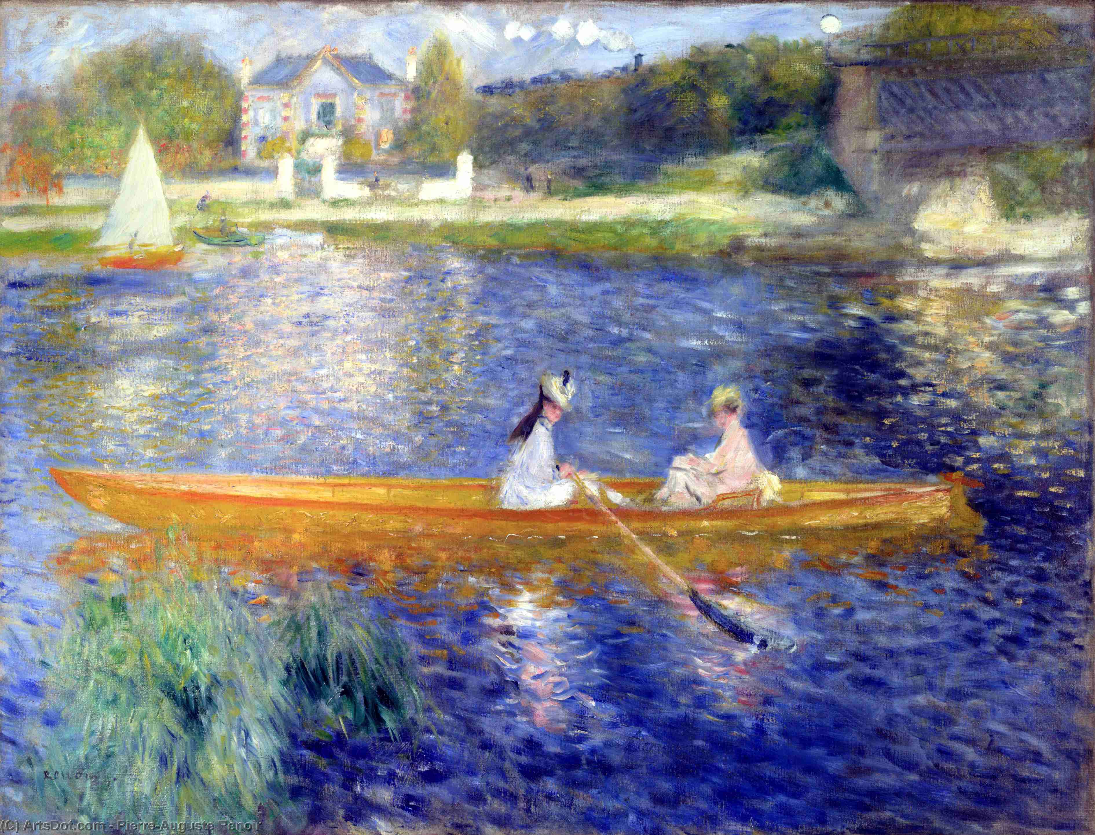 WikiOO.org - Εγκυκλοπαίδεια Καλών Τεχνών - Ζωγραφική, έργα τέχνης Pierre-Auguste Renoir - The Seine at Asnieres (also known as The Skiff)