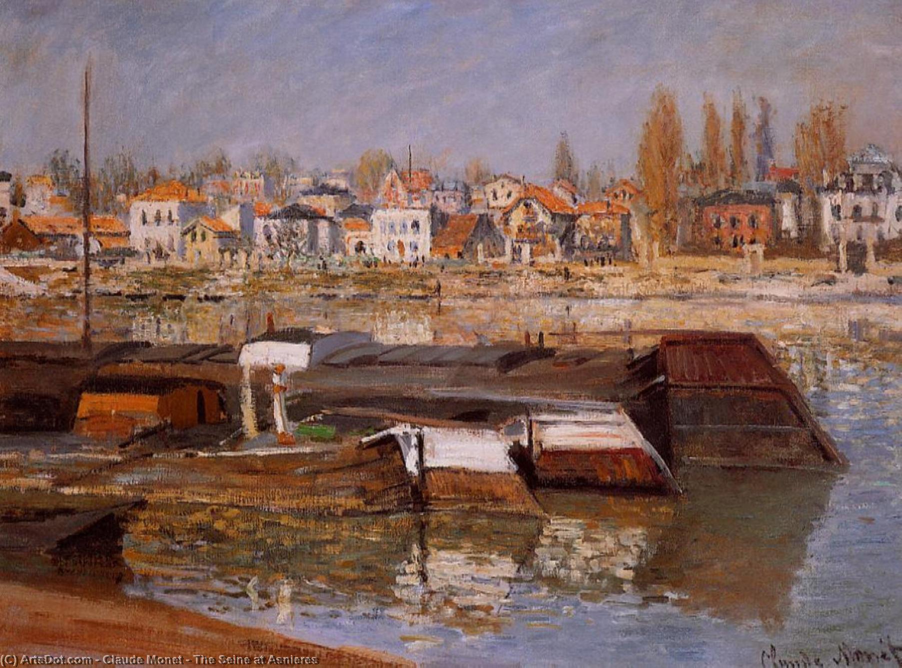 WikiOO.org - 百科事典 - 絵画、アートワーク Claude Monet - アニエールでのセーヌ川