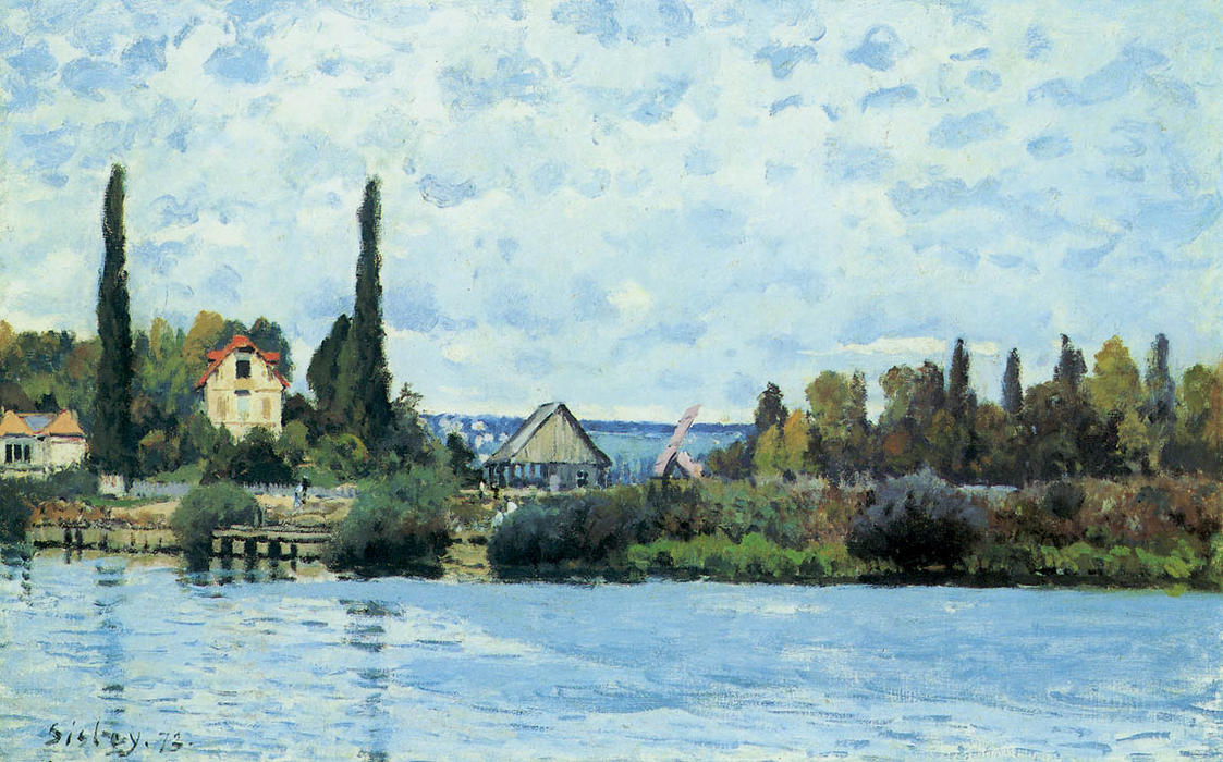 Wikioo.org - The Encyclopedia of Fine Arts - Painting, Artwork by Alfred Sisley - The Seine at Bougival