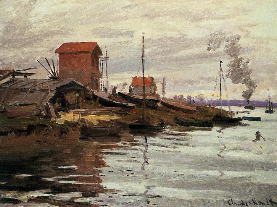 Wikioo.org - สารานุกรมวิจิตรศิลป์ - จิตรกรรม Claude Monet - The Seine at Le Petit-Gennevilliers