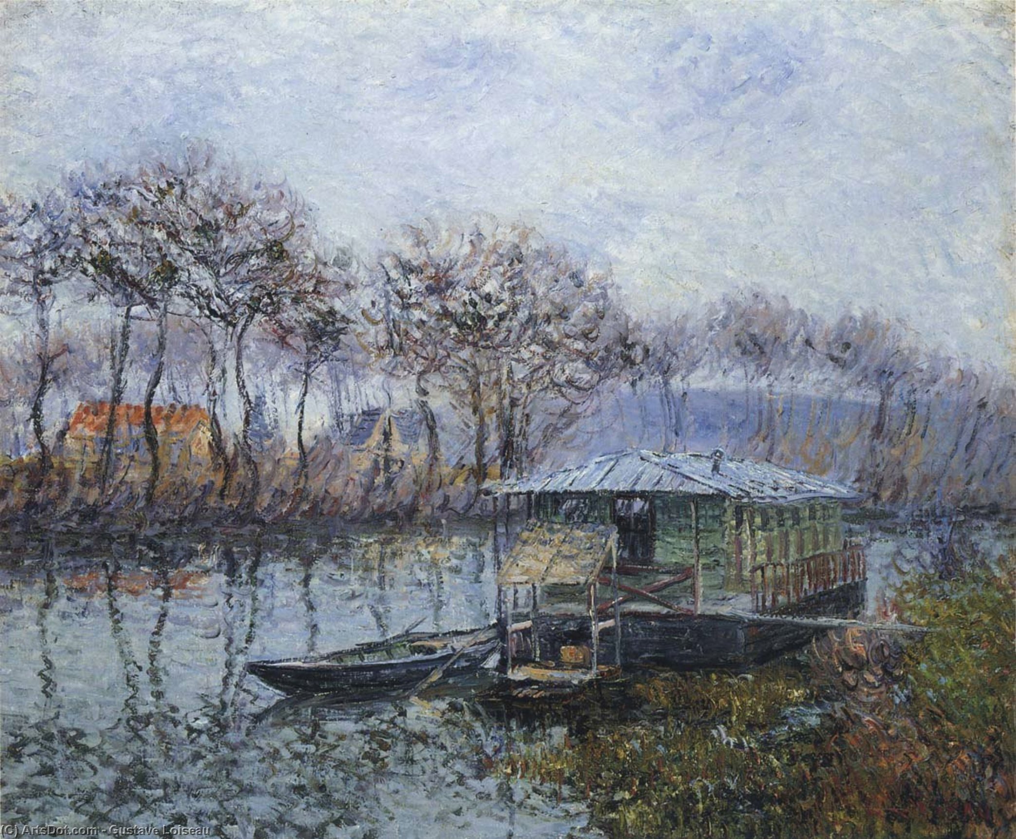 WikiOO.org - Encyclopedia of Fine Arts - Festés, Grafika Gustave Loiseau - The Seine at Port Marly