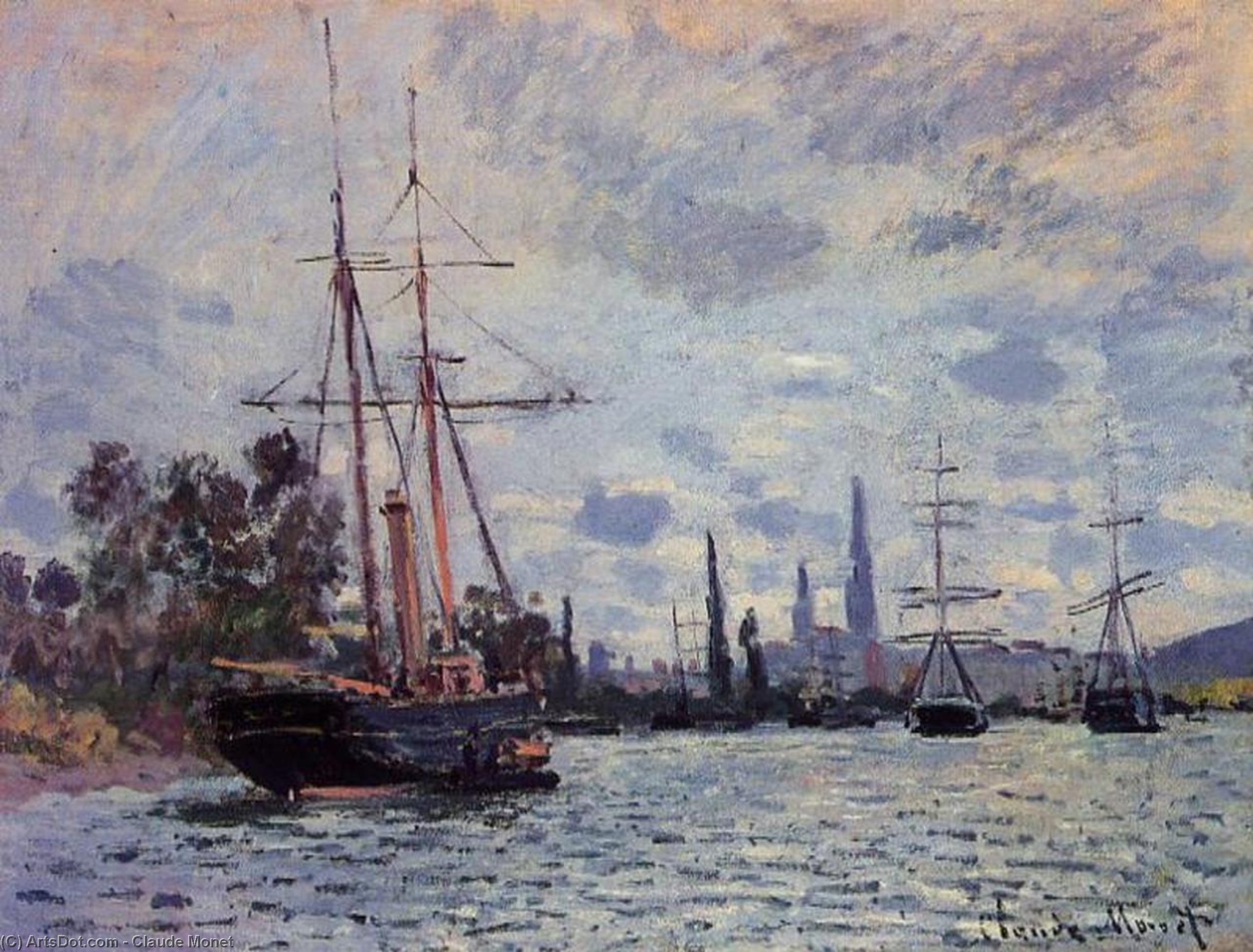 Wikioo.org - The Encyclopedia of Fine Arts - Painting, Artwork by Claude Monet - The Seine at Rouen
