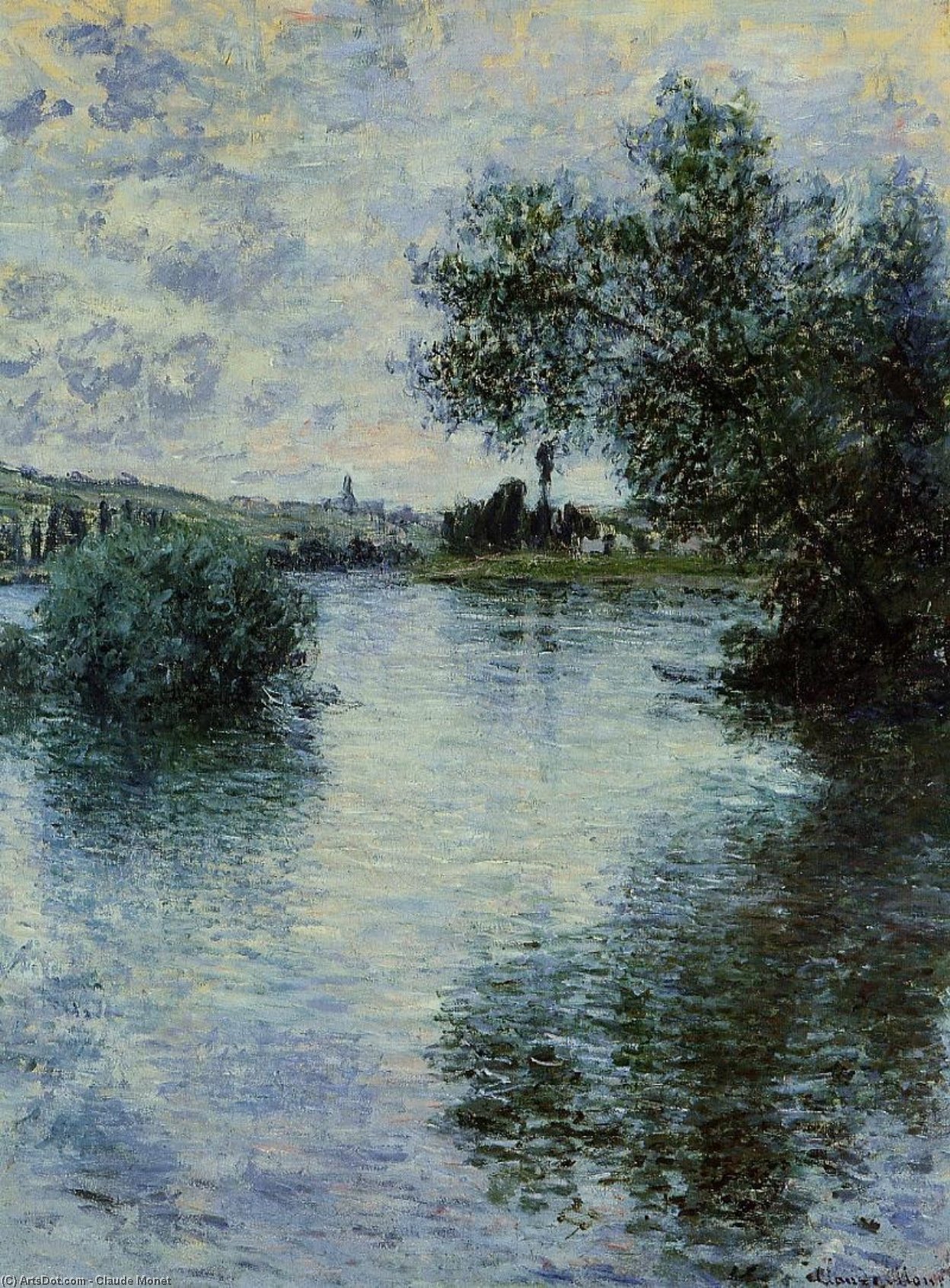 WikiOO.org - Encyclopedia of Fine Arts - Målning, konstverk Claude Monet - The Seine at Vetheuil