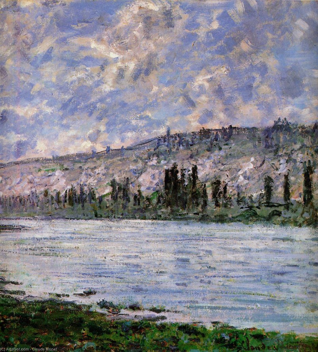 Wikioo.org - The Encyclopedia of Fine Arts - Painting, Artwork by Claude Monet - The Seine at Vetheuil (detail)