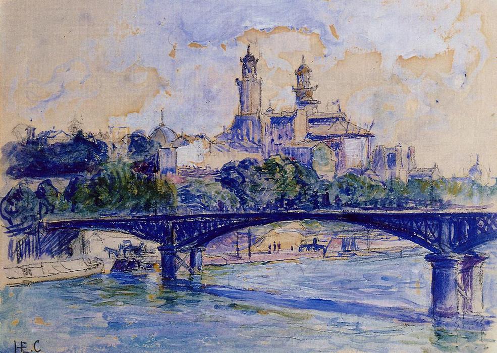 Wikioo.org - สารานุกรมวิจิตรศิลป์ - จิตรกรรม Henri Edmond Cross - The Seine by the Trocadero