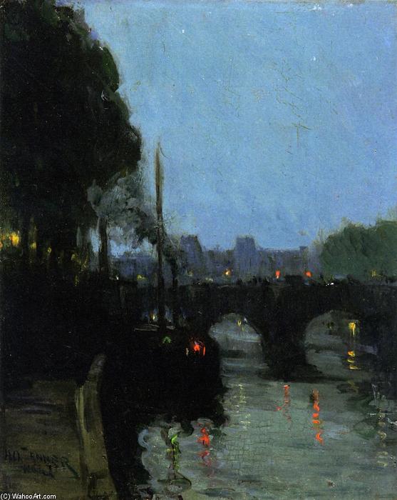 WikiOO.org - Енциклопедия за изящни изкуства - Живопис, Произведения на изкуството Henry Ossawa Tanner - The Seine - Evening