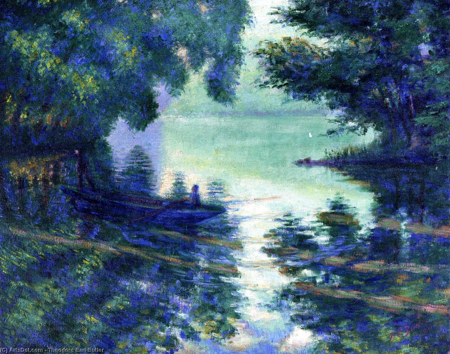 Wikioo.org - The Encyclopedia of Fine Arts - Painting, Artwork by Theodore Earl Butler - The Seine near Giverny