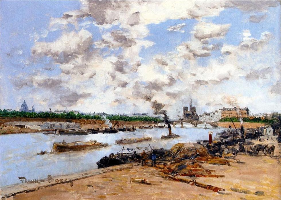 Wikioo.org - The Encyclopedia of Fine Arts - Painting, Artwork by Frank Myers Boggs - The Seine, Quay Henri IV, Paris