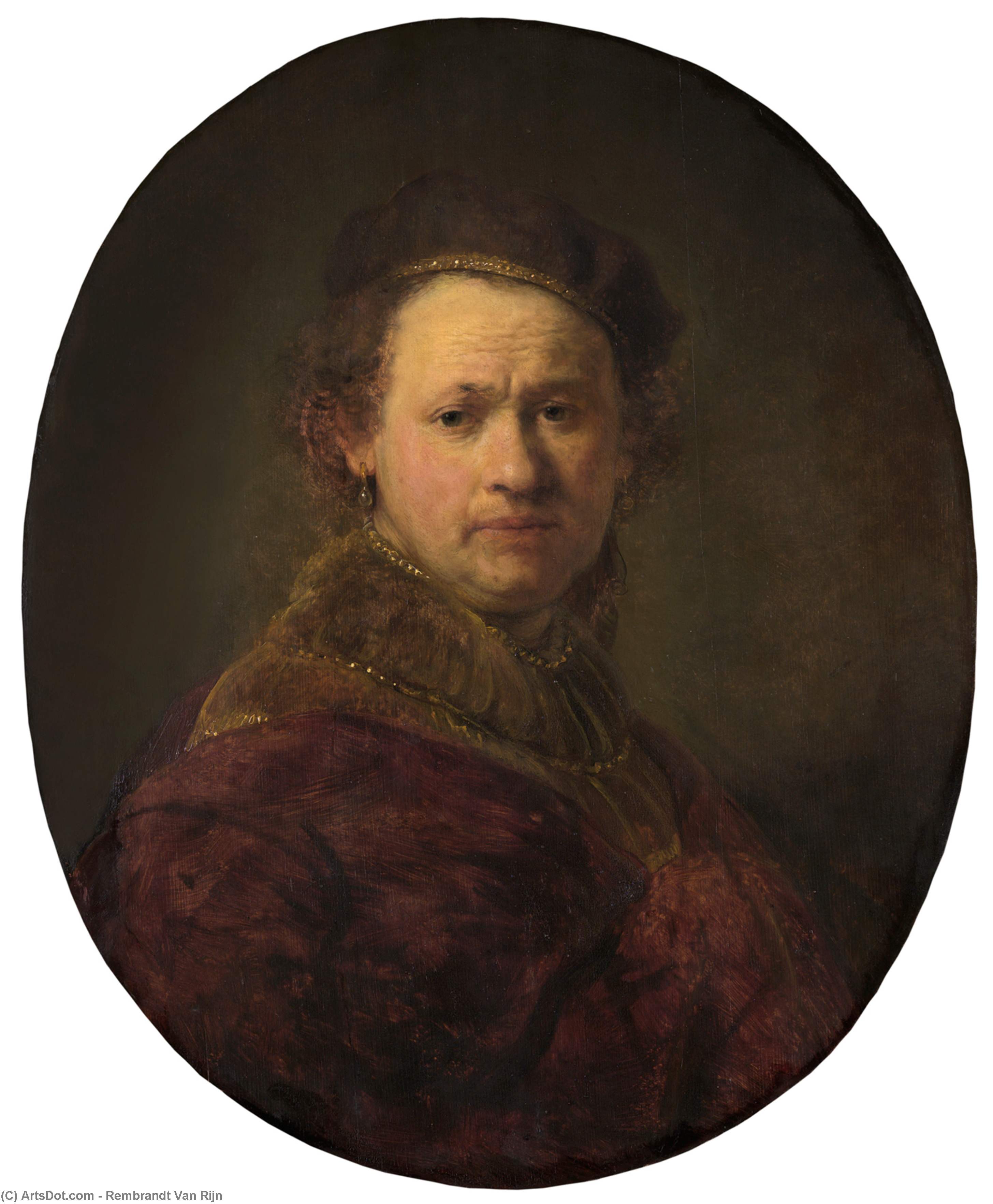 Wikoo.org - موسوعة الفنون الجميلة - اللوحة، العمل الفني Rembrandt Van Rijn - Self Portrait