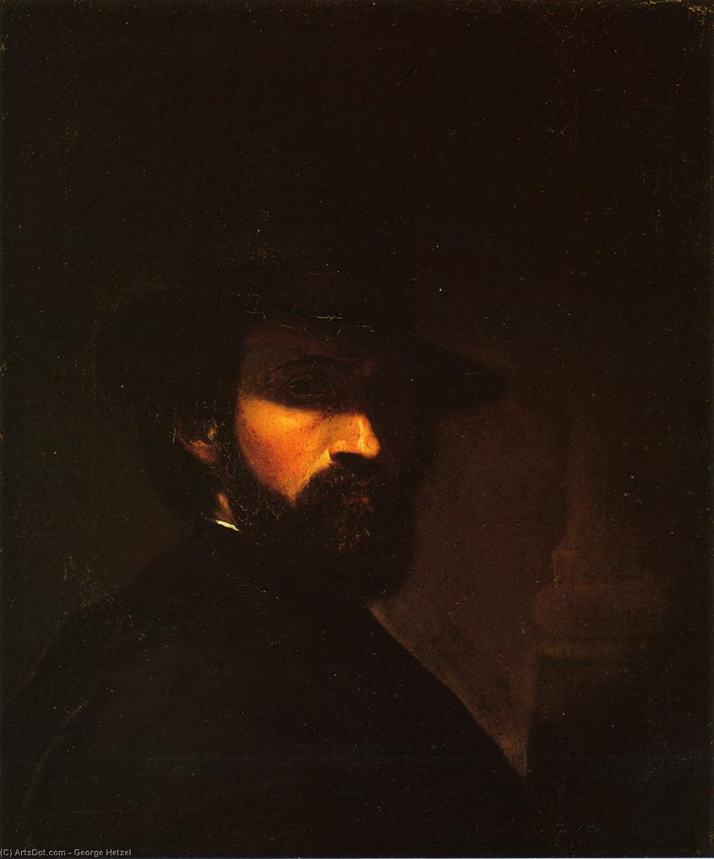 WikiOO.org - Enciklopedija dailės - Tapyba, meno kuriniai George Hetzel - Self Portrait
