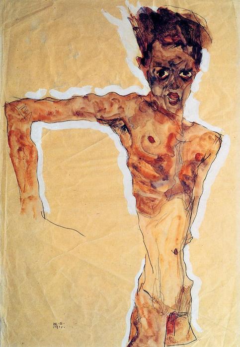 Wikioo.org - The Encyclopedia of Fine Arts - Painting, Artwork by Egon Schiele - Self Portrait