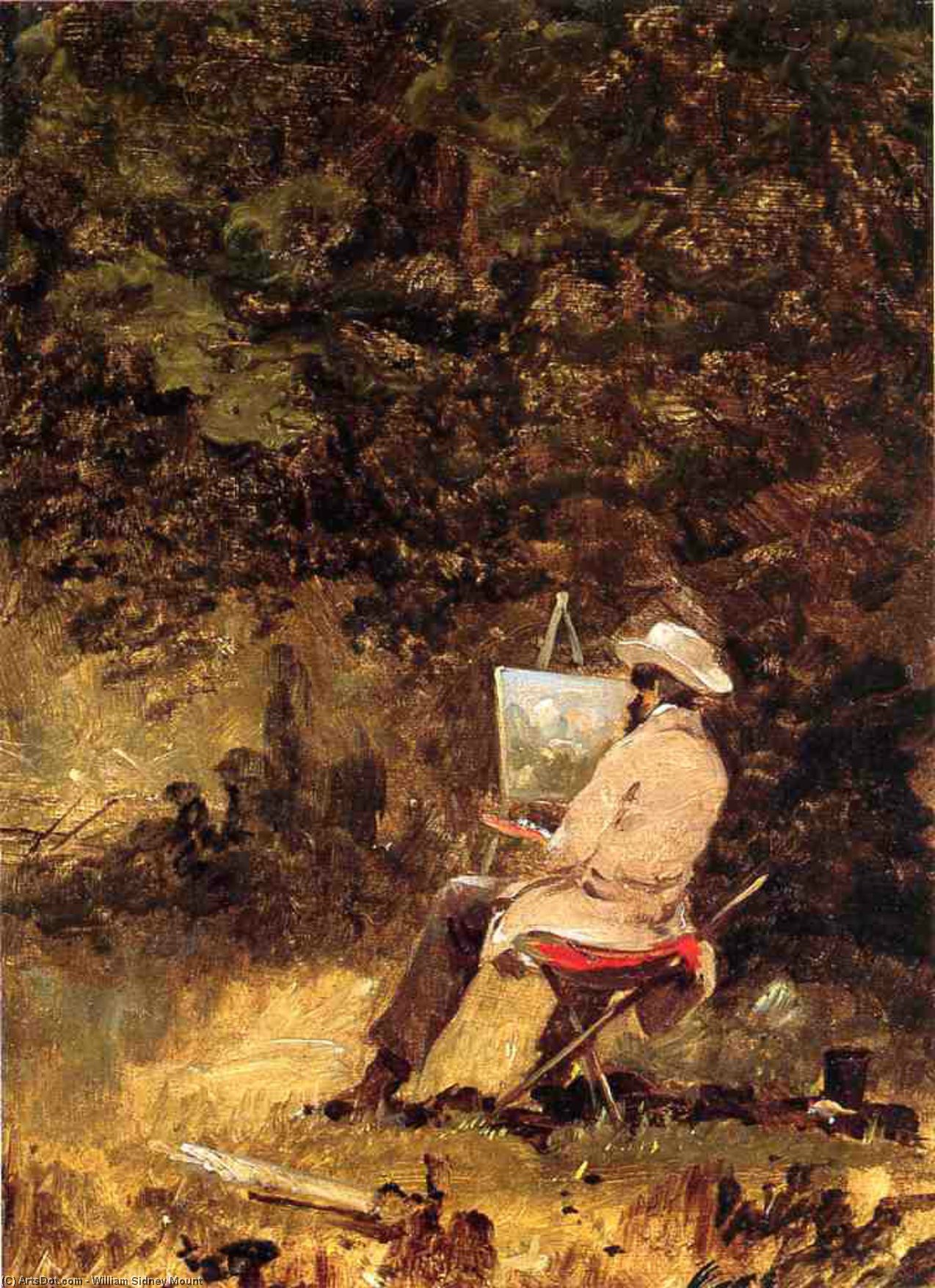Wikioo.org - The Encyclopedia of Fine Arts - Painting, Artwork by William Sidney Mount - Self Portrait (also known as The Artist Sketching)