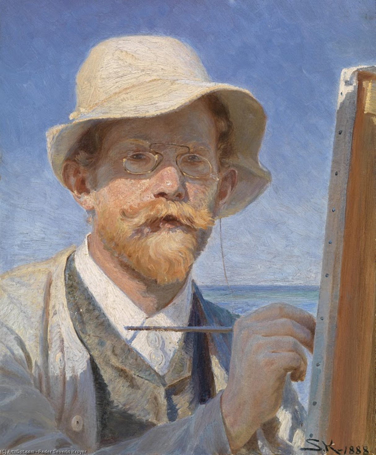Wikioo.org - The Encyclopedia of Fine Arts - Painting, Artwork by Peder Severin Kroyer - Self portrait