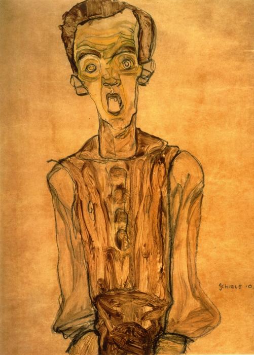 WikiOO.org - دایره المعارف هنرهای زیبا - نقاشی، آثار هنری Egon Schiele - Self Portrait (8)