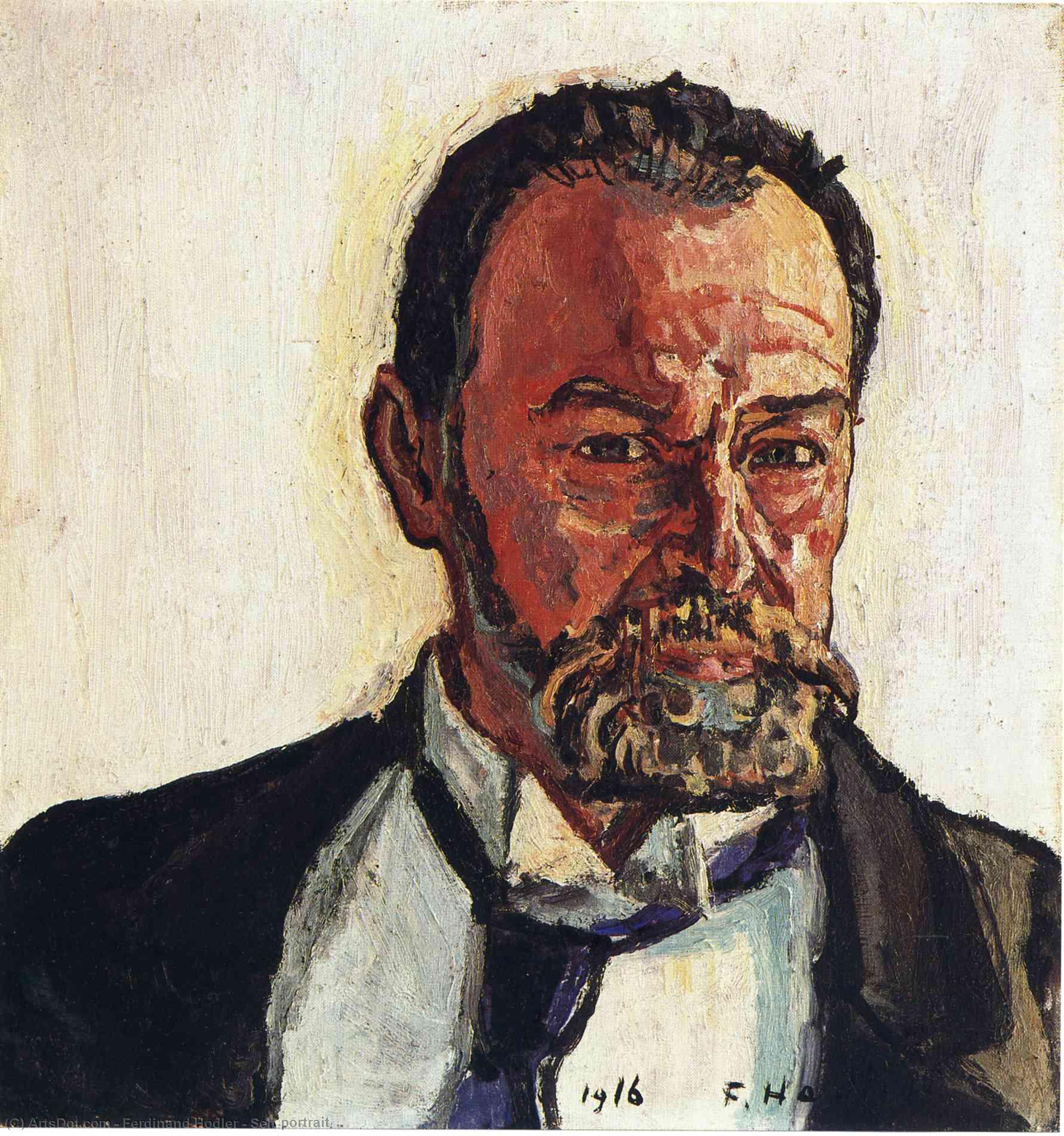 Wikioo.org - Bách khoa toàn thư về mỹ thuật - Vẽ tranh, Tác phẩm nghệ thuật Ferdinand Hodler - Self portrait