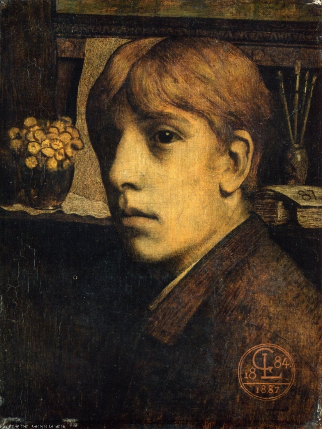 Wikioo.org - Bách khoa toàn thư về mỹ thuật - Vẽ tranh, Tác phẩm nghệ thuật Georges Lemmen - Self Portrait