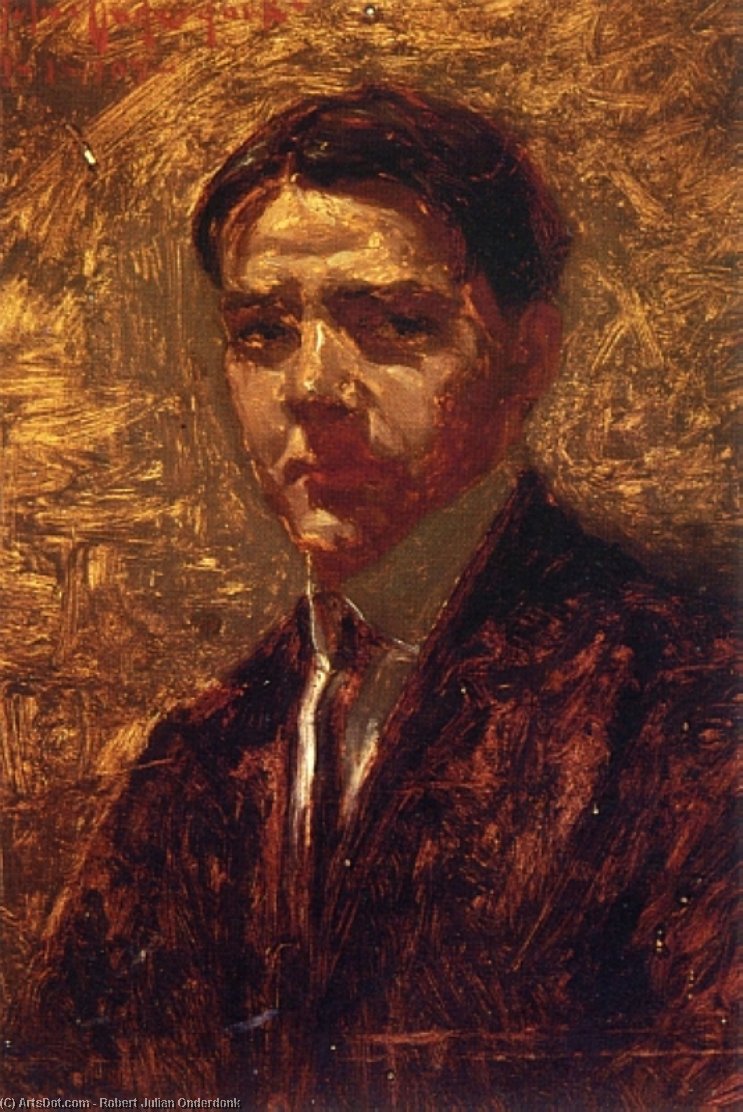 WikiOO.org - 백과 사전 - 회화, 삽화 Robert Julian Onderdonk - Self Portrait
