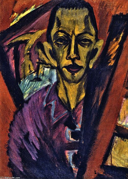 WikiOO.org - Encyclopedia of Fine Arts - Lukisan, Artwork Ernst Ludwig Kirchner - Self-portrait