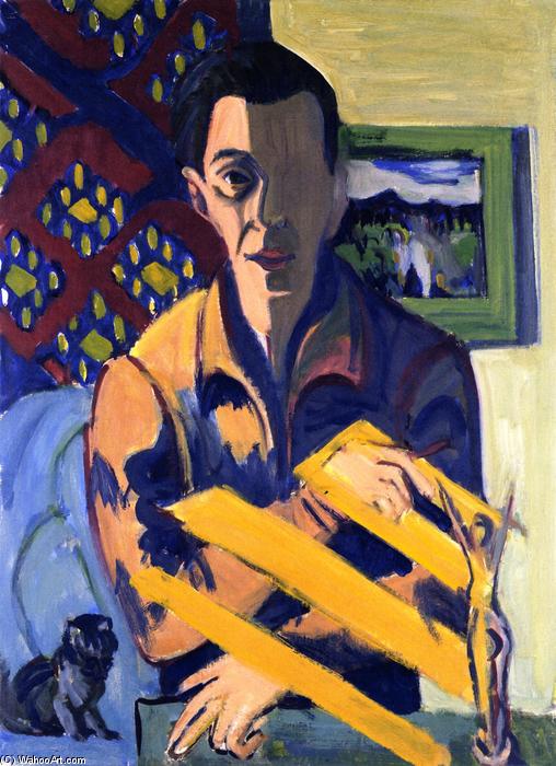 WikiOO.org - Enciclopedia of Fine Arts - Pictura, lucrări de artă Ernst Ludwig Kirchner - Self-portrait