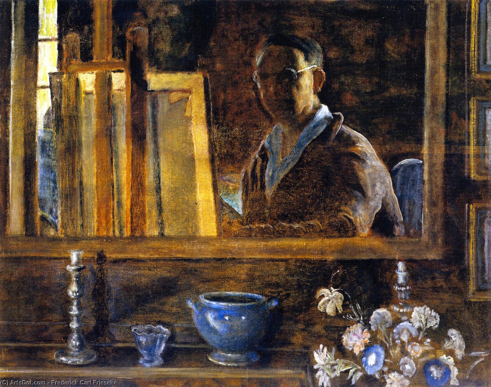 Wikioo.org - The Encyclopedia of Fine Arts - Painting, Artwork by Frederick Carl Frieseke - Self-Portrait
